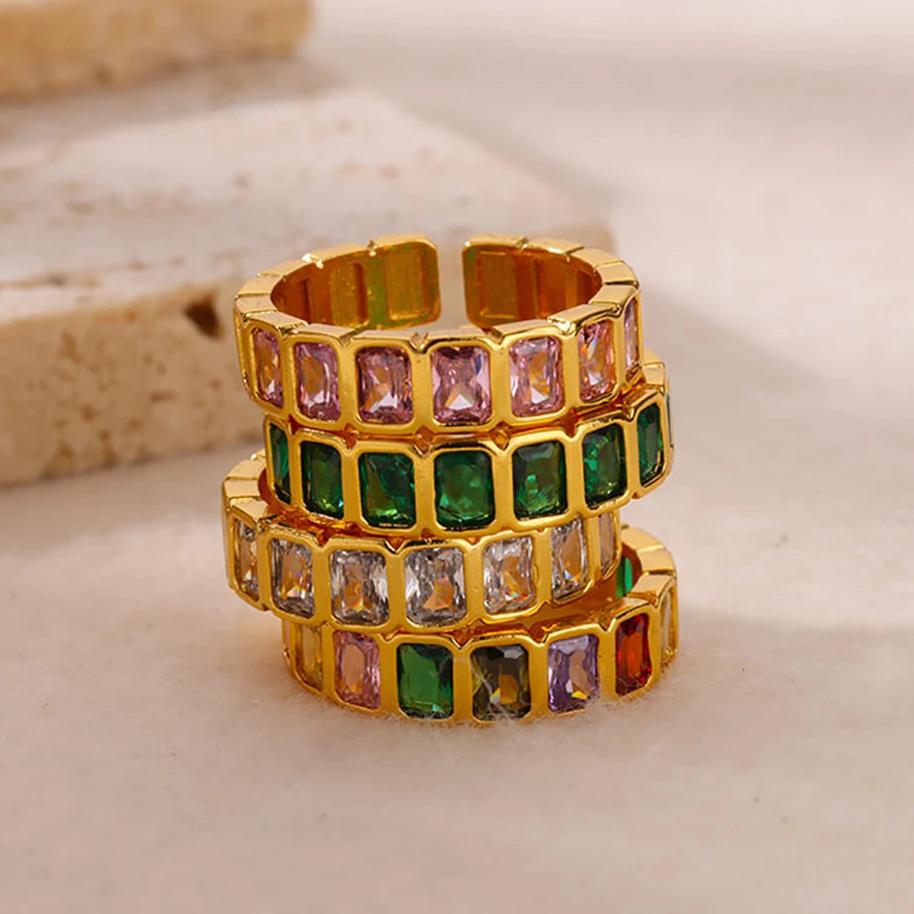 Colorful Cubic Boho Ring For Women