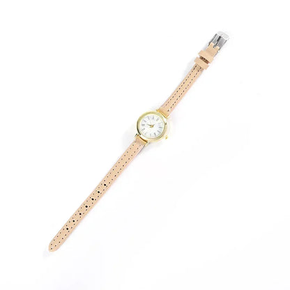 Women Minimalist Small Thin Strap Leather Band Quartz Watches