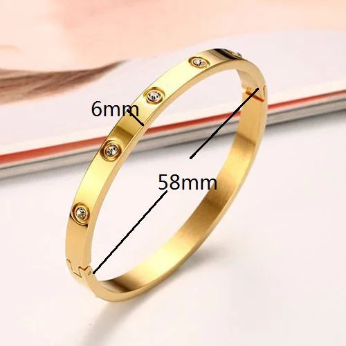 New Designed Stainless Steel And Zircon Bangle For Woman