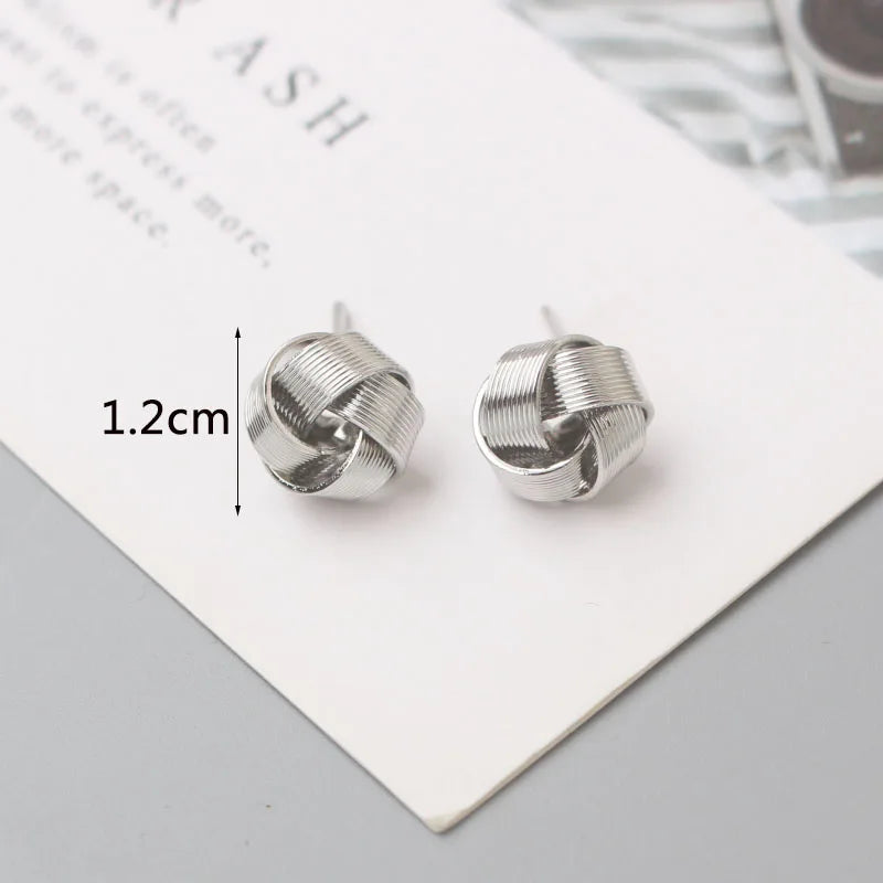 Small Metal Stud Earrings For Women Gold & Silver Colored