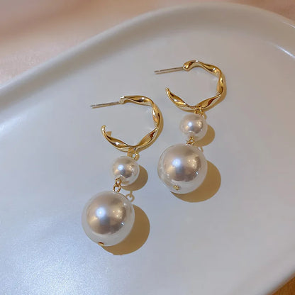 New Trend Minimalist Pearl Long Earrings