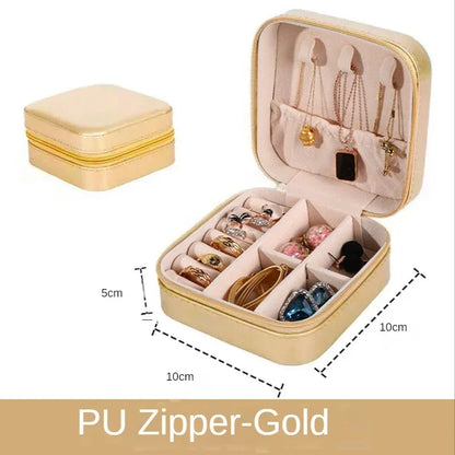 Jewelry Organizer Display Travel Jewelry Case Boxes Portable Jewelry Box Leather Storage