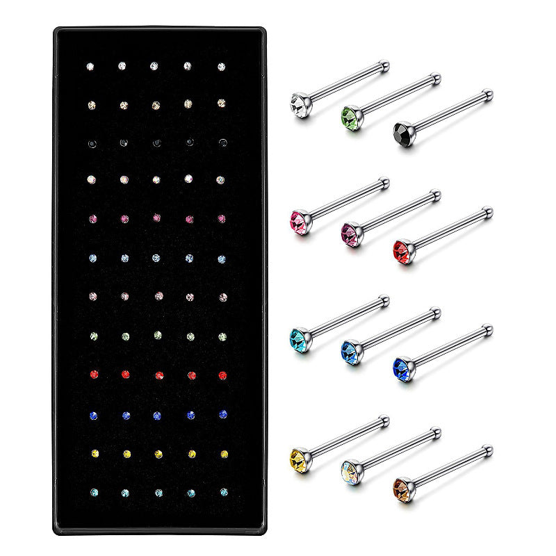 Crystal Stainless Steel Nose Stud Piercing For Women