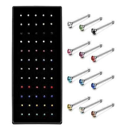 Crystal Stainless Steel Nose Stud Piercing For Women