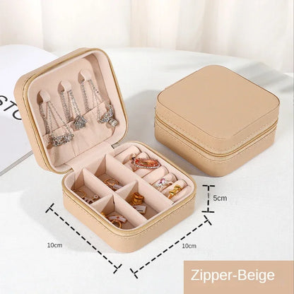 Jewelry Organizer Display Travel Jewelry Case Boxes Portable Jewelry Box Leather Storage