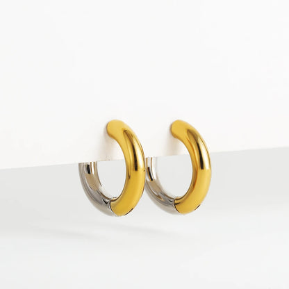 New Gold&Silver Plated Geometric Circle Hoop Earrings For Women