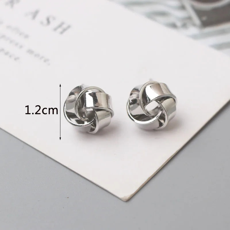 Small Metal Stud Earrings For Women Gold & Silver Colored