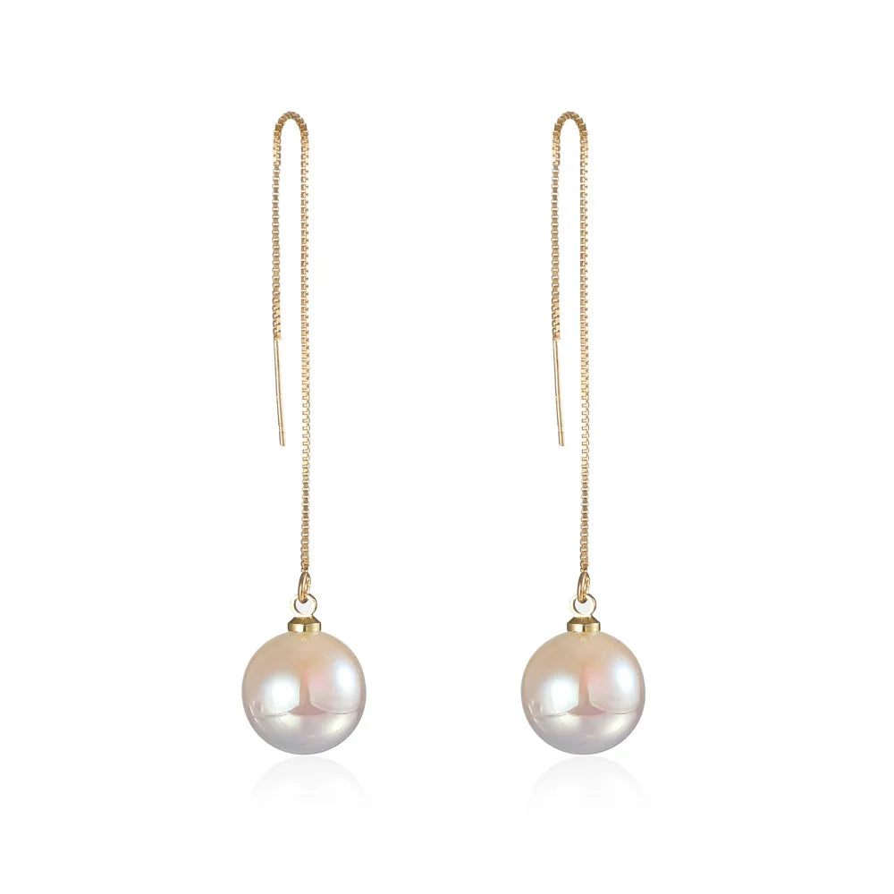 New Trend Minimalist Pearl Long Earrings