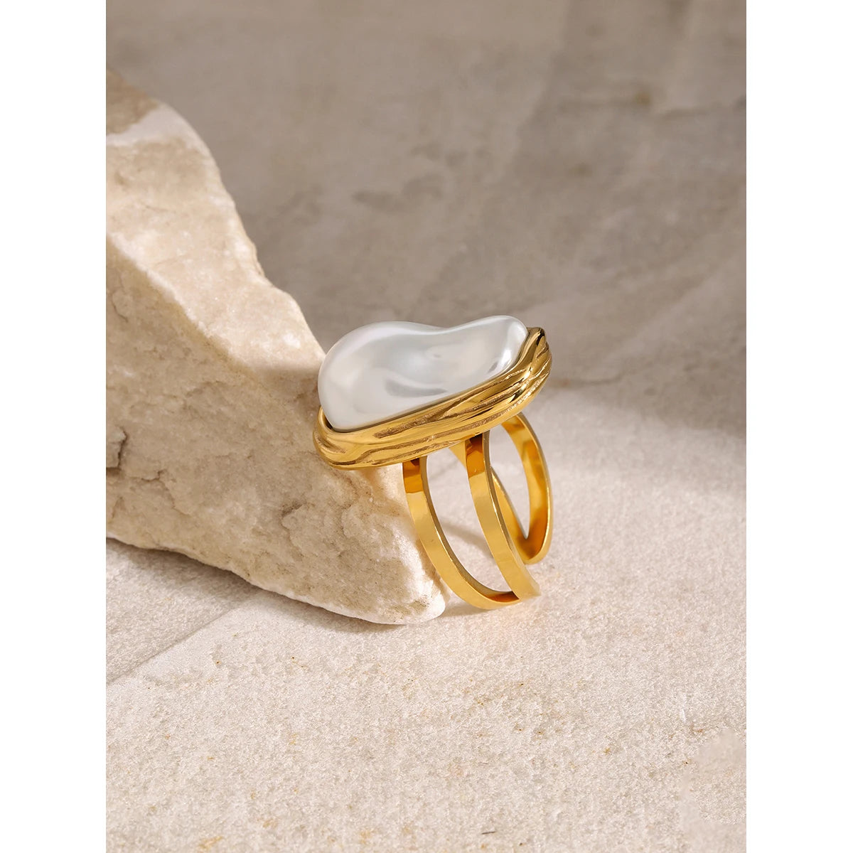 Stainless Steel Gold Color trendy Rings for Women