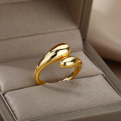 Stainless Steel Trendy Gold Color Ring For Women