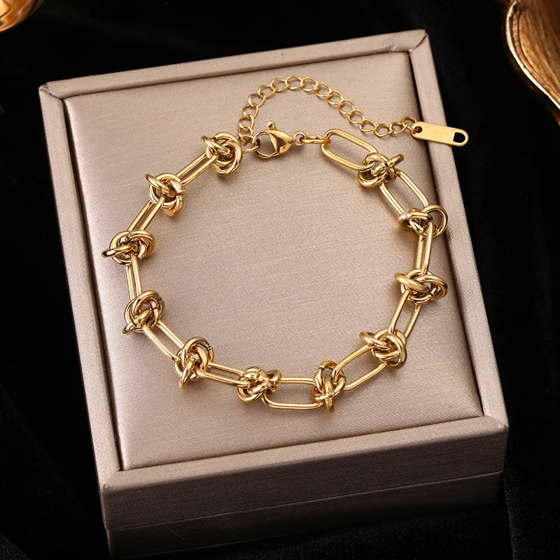 316L Stainless Steel Twisted Bracelet Bangles For Women