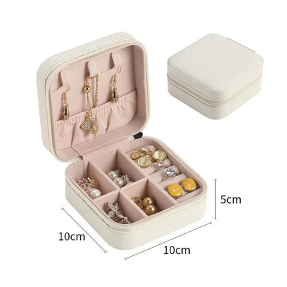 Jewelry Organizer Display Travel Jewelry Case Boxes Portable Jewelry Box Leather Storage