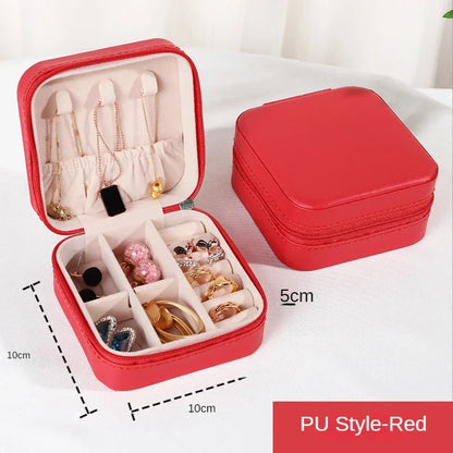 Jewelry Organizer Display Travel Jewelry Case Boxes Portable Jewelry Box Leather Storage