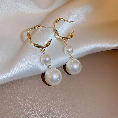 New Trend Minimalist Pearl Long Earrings