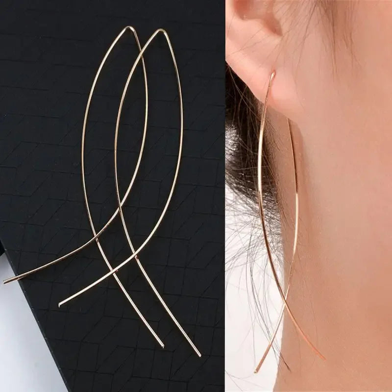 New Trend Minimalist Pearl Long Earrings