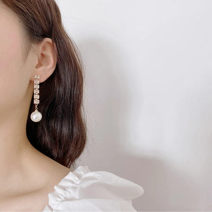 New Trend Minimalist Pearl Long Earrings