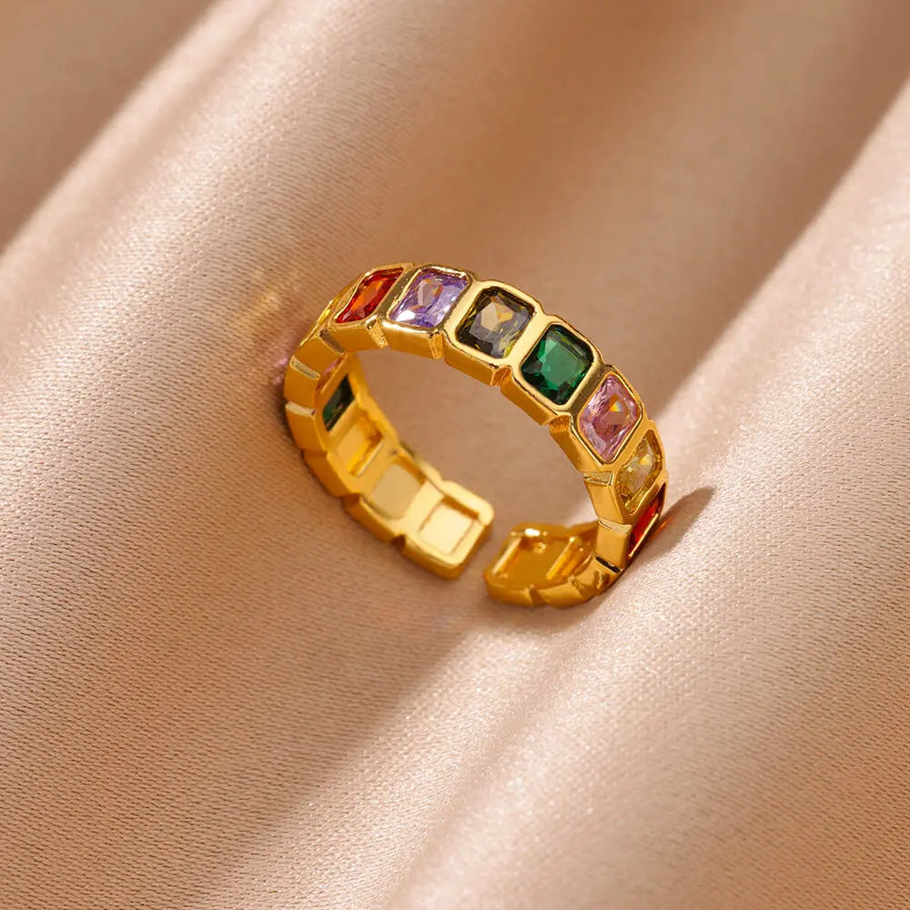 Colorful Cubic Boho Ring For Women