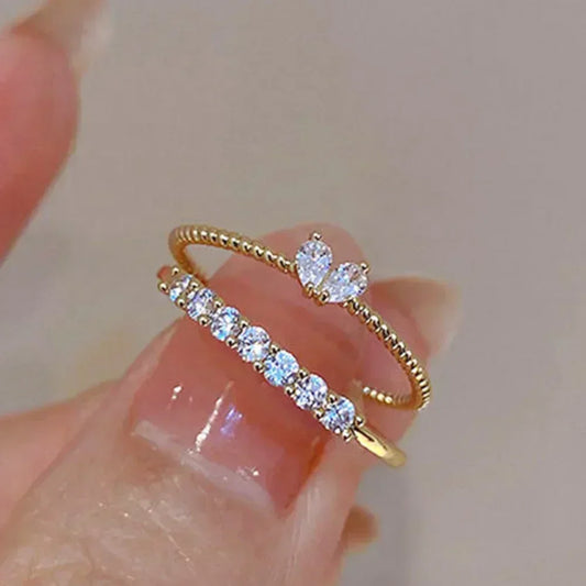 Luxury Zircon Heart Rings For Women