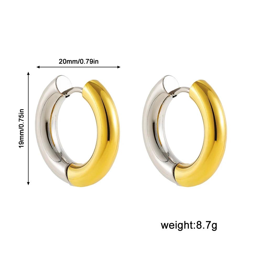 New Gold&Silver Plated Geometric Circle Hoop Earrings For Women