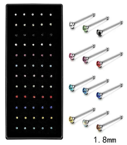 Crystal Stainless Steel Nose Stud Piercing For Women