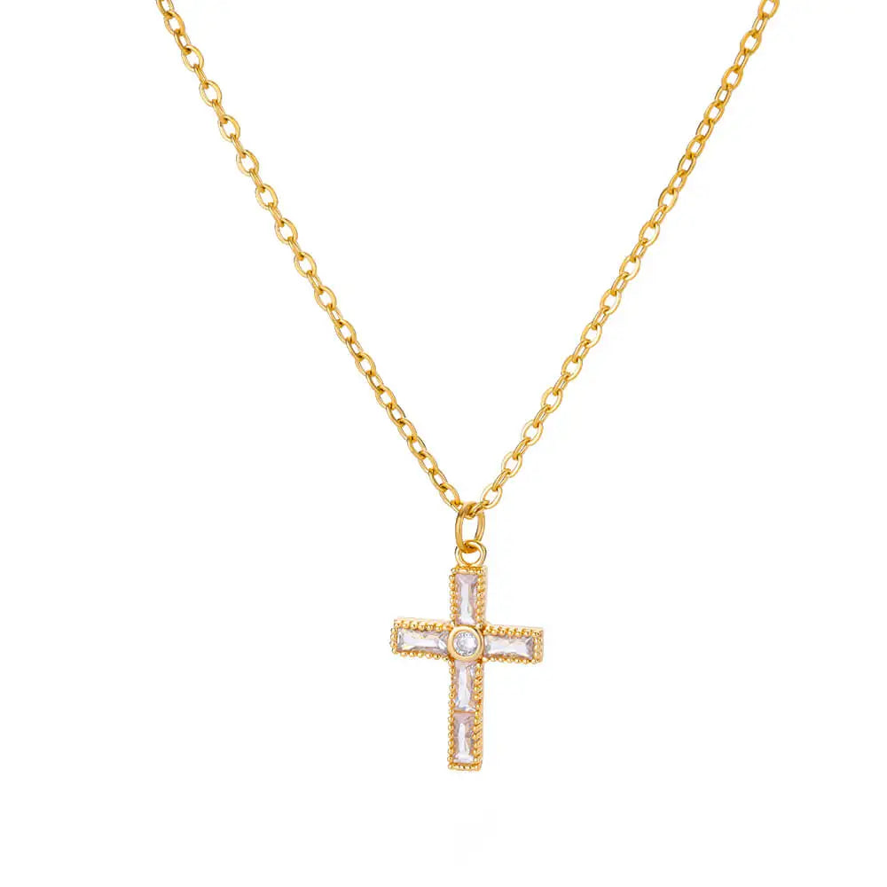 Zircon Cross Necklace For Women