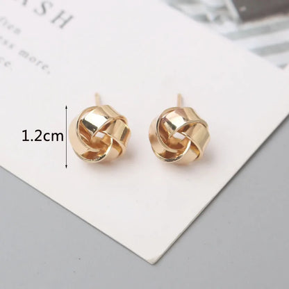 Small Metal Stud Earrings For Women Gold & Silver Colored