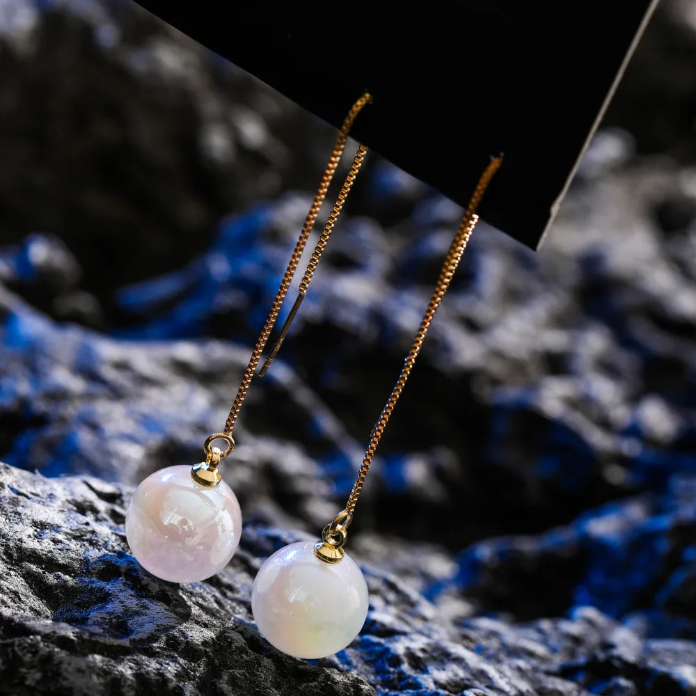 New Trend Minimalist Pearl Long Earrings